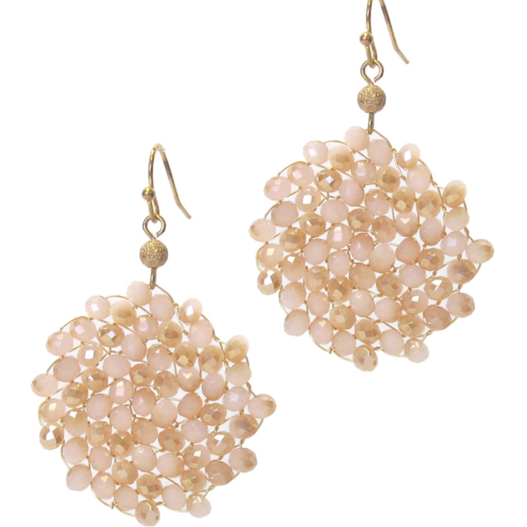 Glass Beaded Disc Earrings 12$